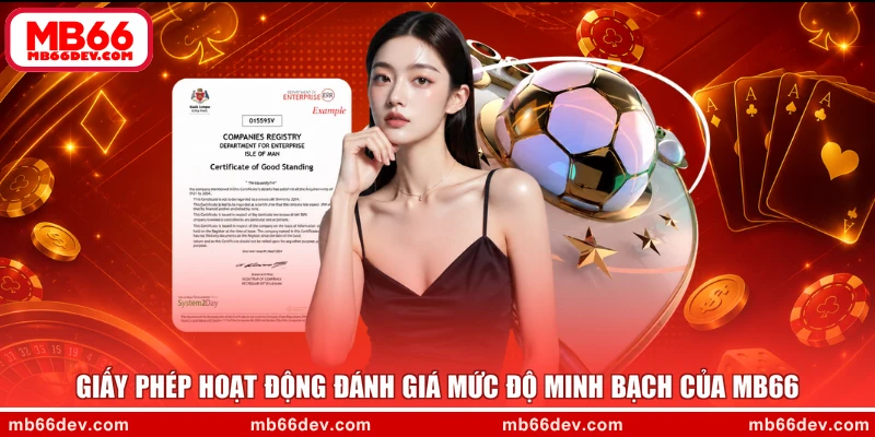 Giấy phép hoạt động đánh giá mức độ minh bạch của MB66